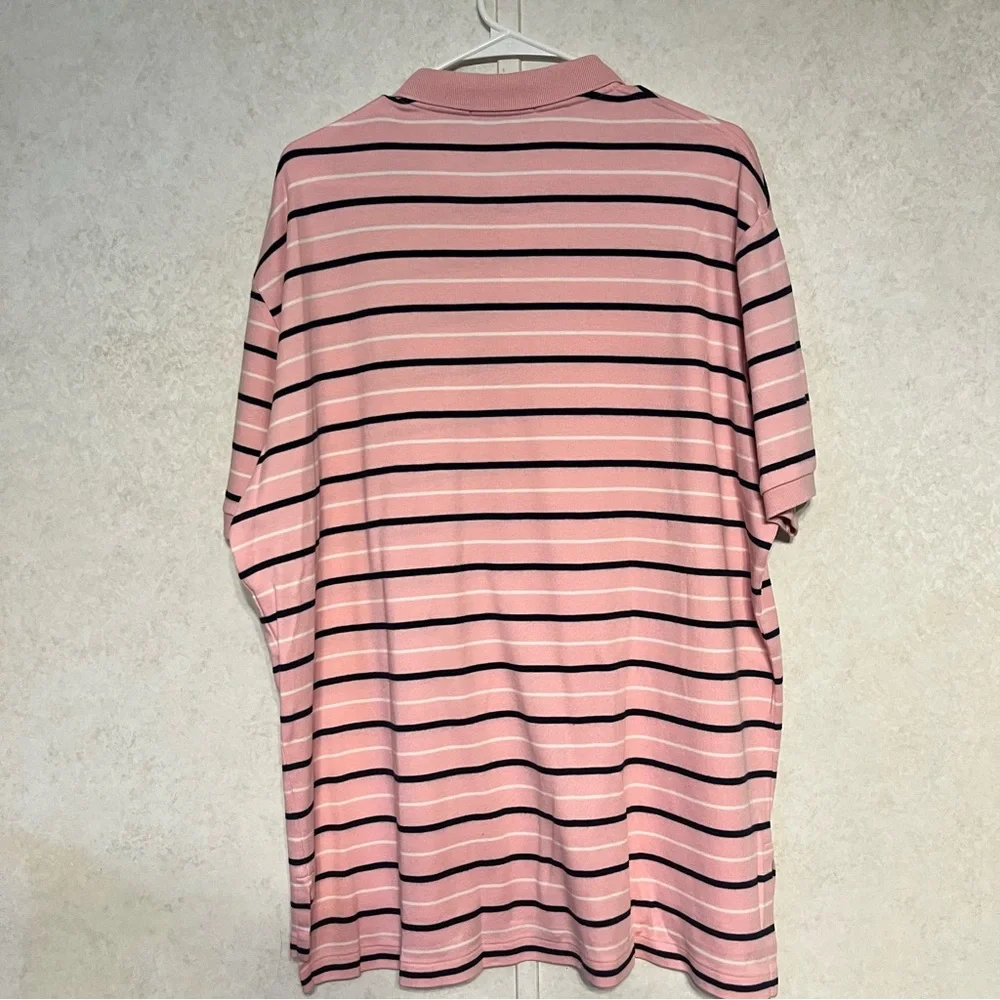 Ralph‎ Lauren Men's Pink and Black Striped Polo Shirt